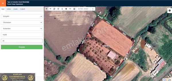Kaplan Gayrimenkul’den Odunpazarı Sultandere Mahallesinde 2980 M² Satılık Tarla
