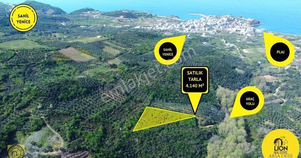 🟨⬛ Bandırma Sahil Yenice' De Plaja Ve Denize Yakın Satılık 4.140 M² Arazi⬛🟨