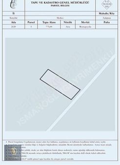 Aşıkpaşa Mah.(((2129))) Ada Parsel (((5))) = (((775))).m2.