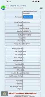 Tekirdağ Ergene Yeşiltepe Mah.satılık 227m2arsa