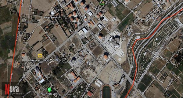 Nova Gayrimenkul Kahramankazan'dan 1000m²tek Tapu 3 Katlı Parsel