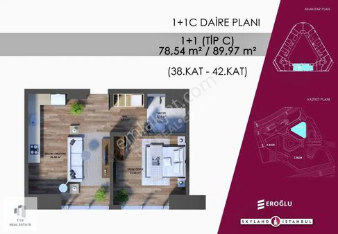 Skyland İstanbul Satılık 1+1 Daire Tek Yetkili