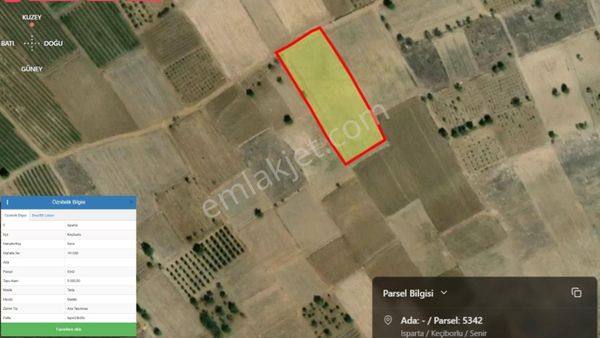 Isparta Keçiborlu Senirde Satılık Kupon Tarla