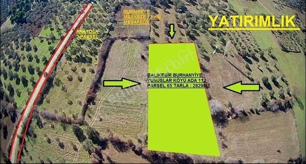 *arya*dan Yunuslar Köyünde 2900 M2 Düz Zemin Tarla