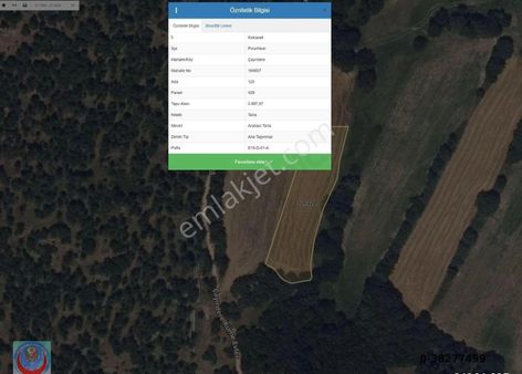 Kırklareli, Pınarhisar'da 2.887,97m² Yol Ve Suyu Olan Yatırımlık Tarla