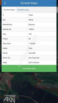Akn Gayrimenkulden Satılık Tarla