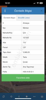 Amasya Merkez Çivi Köyde 4 Adet Satılık Tarla