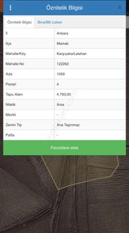 Mamak Karşıyaka Lalahanda Satılık Tarla