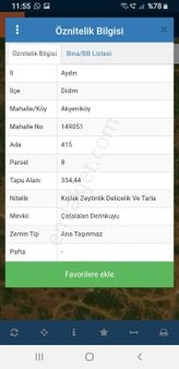 Aydın Didim Akyeniköyde Köşe Parsel Arsa