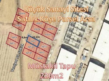 Cb'den Türkoğlu Küçük Sanayi Sitesinde Köşe Parsel Satılık Arsa