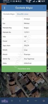 Acill.. Amasya Merkez Boğazköyde İmarlı 398 M2 Arsa