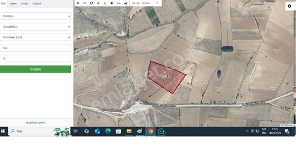 Pay'dan Çavdarhisar Demiroluk Köyünde Satılık Tarla