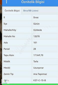 Sivas Gürün Güldede Köyünde Yatırımlık Tarlalar
