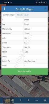 Eylül Emlak Tan İnegöl Akhisar'da Satilik 308 M Arsa