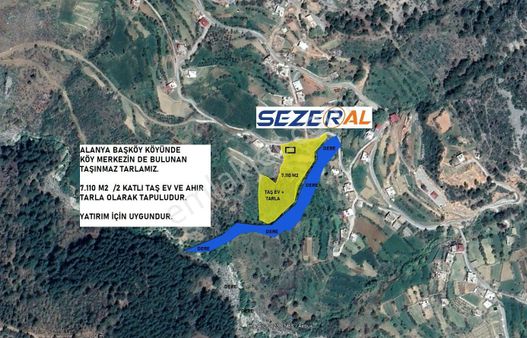 Alanya Başköy Köyünde Satılık Tarla Kerpiç Ev