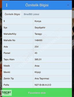 Tuncay Dan Satılık Arsalar