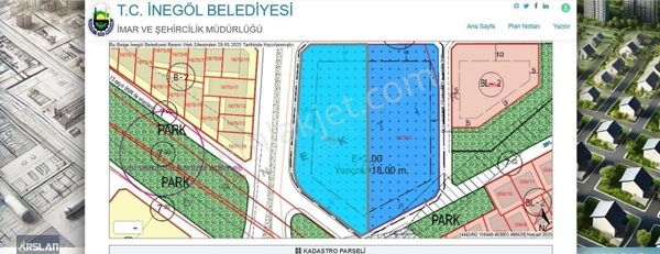 Arslan Emlak'tan İnegöl Akhisar Da Satılık Fırsat 240 M² Arsa