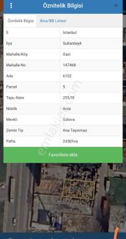 Sultanbeyli M.sinan Mah'de Satılık 255 M2 Arsa