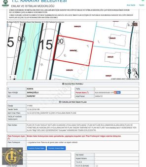 İkoniyum'dan Saraçoğlu Erler Çarşısı Yakını 830 M2 İmarlı Arsa