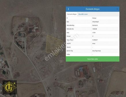 İkoniyum'dan Cihanbeyli/ Gemecik 308 M² Acil İmarlı Arsa