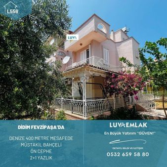 Didim Fevzipaşa'da Denize 400 Metre Mesafede Geniş Bahçeli Ön Cephe 2+1 Yazlık