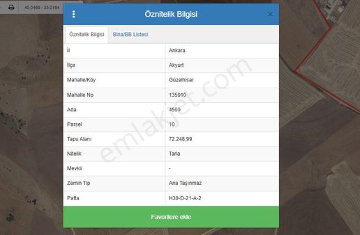 Cihandan Akyurt Güzelhisar'da 5.000m2 Merkeze 1km Uzaklıkta Arsa