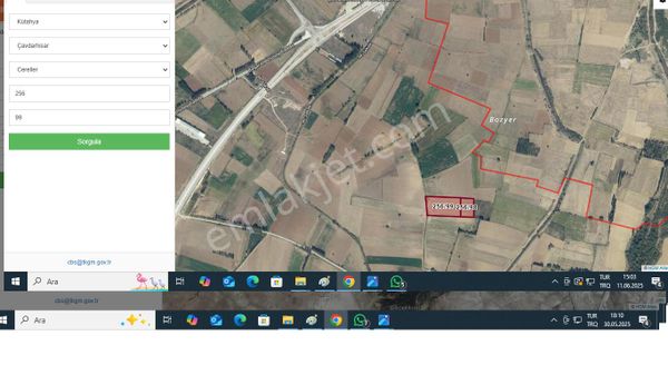 Pay'dan Çavdarhisar Cereller Mahallesinde Satılık Tarla