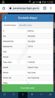 Saruhanlı Sarısığırlı Köyüne Satılık Zeytinlik