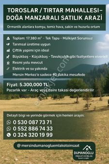 📍 Toroslar / Tırtar Mahallesi – Doğa Manzaralı Satılık Arazi