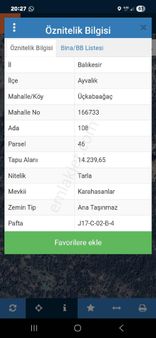 Ayvalık Üçkabaağaç Köyünde Tarla