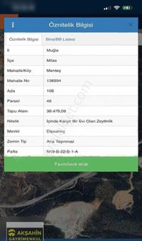 Satılık Tarla Zeytinlik İçin De Kargir Ev Bulunan Muğla Milas