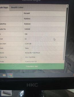 Kandıra Balaban Köyünde 2240 M2 Tarla Yolu Mevcut