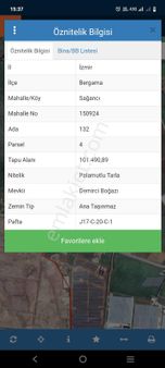 Bergama Sağancı Satılık Arazi