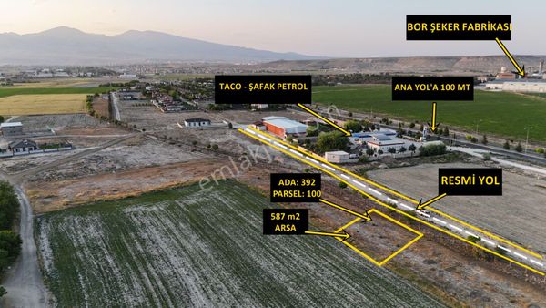 E.gökal Kemerhisar Şeker Fabrikası Karşısı 587 M2 Arsa Uygun !