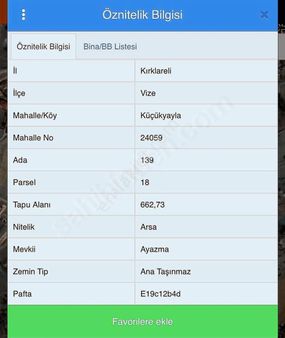 Vize Küçükyayla'da 662 M2 İmarlı Arsa