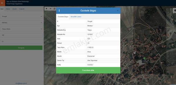 Yakamoz Emlak'tan Topçu Köyünde 1.500,01 M2 Satılık Arsa