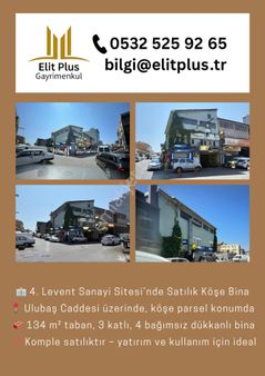 4. Levent Sanayi Sitesi’nde Köşe Parselde Satılık Komple Bina!