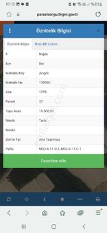 Niğde Bor Acıgöl Mahallesinde Satılık Verimli Tarla