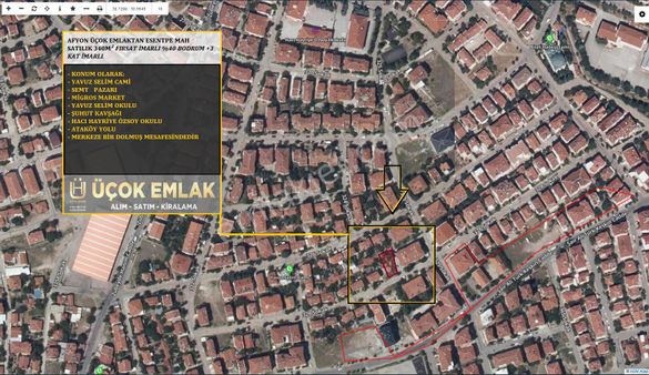 Afyon Üçok Emlaktan Esentepe Mah Konut İmarlı Satılık Arsa