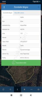 Aydın Çine Karanfiller Mahallesinde Tek Tapu Satılık Tarla 240 Dönüm