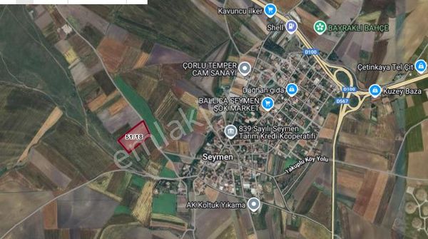 Tekirdağ Çorlu Seymende Satılık Arsa , 700 M2 Yolu Var Hisseli Merkezde