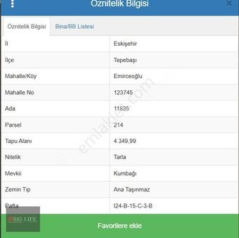 Rw Lıfe// Emirceoğlu Mahallesi İmar Yakını 4349 M2 Satılık Tarla