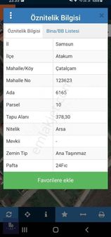 Lider Gayrimenkul Den Atakum Çatalcam Da Satılık Arsa