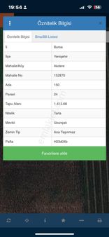 Bursa Yenişehir Akdere De Şişecamın Dibinde Acil Satılık Tarla