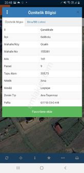 Çanakkale Gelibolu Ocaklı Köyünde 301m2 Satılıkdenize Sıfır Arsa