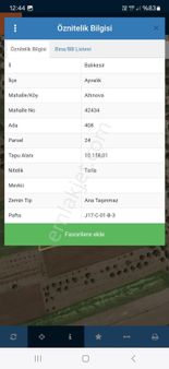 Ayvalık Altınova’da Fırsat Tarla