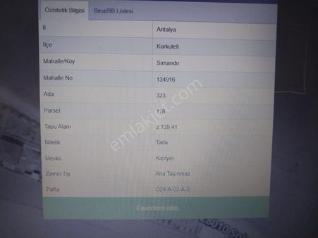Korkuteli Simandır İçinde Meyve Ağaçları Elk, Su Var