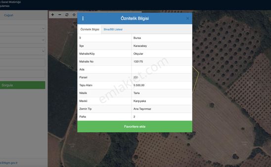 Karacabey Okçular 'da 9.500 M2 Satılık Tarla