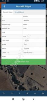 Burdur Yesiova Çeltek'de 7.280 M2 Tarla