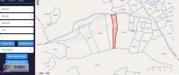 Batman Gerçüş Akburç Ta Satılık 6360metrekare